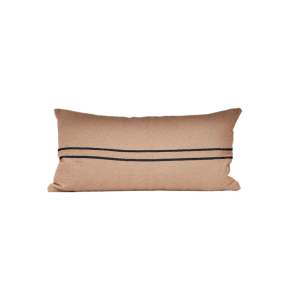 כרית זוגית חום פסים שחורים